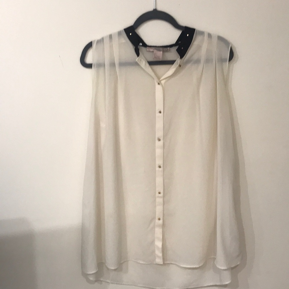 Ivory Color Business/Formal Button Down Top